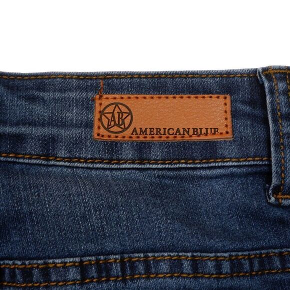 American Blue Skinny Jeans Size 13 Juniors Distressed Dark Wash Stretch 31x30 - Picture 10 of 11